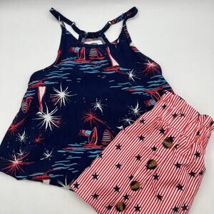 2pc. Old Navy sz. 5 & Mia Bella 2/3T Girls Patriotic Set, Pre-owned